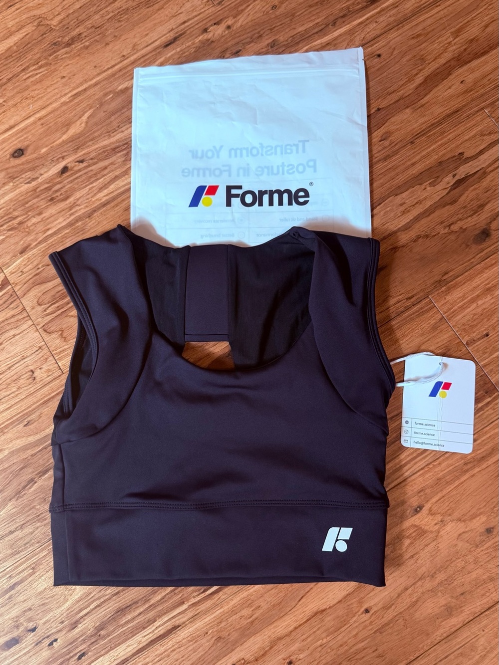 Forme Power Bra NWT in Obsidian Posture Correcting Wireless Non Padded Size M